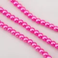 Glossy hot pink imitation pearl beads for handmade DIY jewelry and necklace making - Rose Red / 1 Strand of Approx 150 Pcs (6mm)
