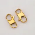 Minimalist 304 stainless steel lobster clasp in golden finish for jewelry making - 4 Pieces/Pack (11.6x22.3mm) / Gold