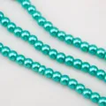 Glossy teal tiffany blue faux pearl round beads for diy jewelry making craft - Lake Green / 1 Strand of Approx 150 Pcs (6mm)