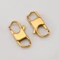 Two gold 304 stainless steel lobster clasps for DIY jewelry necklaces and bracelets - 4 Pieces/Pack (12.5x25.5mm) / Gold