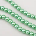 Mint green glossy glass pearl beads, round loose beads for DIY necklace jewelry making - Mint Green / 1 Strand of Approx 110 Pcs (8mm)
