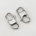 Durable 304 stainless steel lobster clasps in gunmetal finish for DIY jewelry making - 4 Pieces/Pack (12.5x25.5mm) / Steel