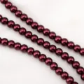 High-gloss burgundy glass imitation pearl beads for DIY jewelry making accessories - Burgundy / 1 Strand of Approx 150 Pcs (6mm)