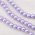 High-gloss lavender purple glass imitation pearl round beads for DIY jewelry making - Taro Purple / 1 Strand of Approx 110 Pcs (8mm)
