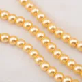 High-luster champagne golden imitation glass pearl beads for DIY jewelry making - Yellow / 1 Strand of Approx 110 Pcs (8mm)
