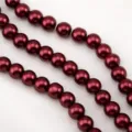 Deep burgundy glass pearl round beads for jewelry making - Burgundy / 1 Strand of Approx 110 Pcs (8mm)