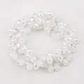 Cuentas de fresa de vidrio facetado blanco AB irisado para la creación de joyas DIY - 90 Piezas/Paquete / Blanco AB