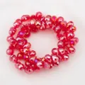 Cuentas de vidrio facetadas rojas AB, accesorios vibrantes para crear joyas de DIY - 90 Piezas/Paquete / Rojo AB