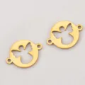 Golden 304 stainless steel butterfly cutout charm connector for DIY jewelry making - Angel Shape / 15x20mm / Gold