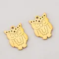 Golden cartoon owl charms crafted from 304 stainless steel for DIY necklace making projects - Owl Shape / 12x16.3mm / Gold
