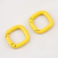 Anello a molla quadrato in lega giallo caramella per portachiavi e ciondoli di gioielli - Confezione da 10 / Giallo