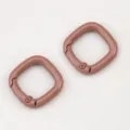 Anelli a molla quadrati in lega color marrone cacao per accessori portachiavi DIY - Confezione da 10 / colore fagiolo rosso