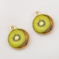 Breloques en alliage avec illustration de kiwi pour la création de bijoux artisanaux DIY - Kiwi (DZ4903)