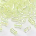 Perles de bambou en verre vert clair irisées 4,2x8mm pour accessoires de bijoux DIY - 10g/Paquet / Jaune