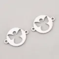 Silver 304 stainless steel animal butterfly charm connector for DIY jewelry making - Angel Shape / 15x20mm / Steel