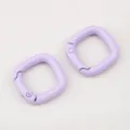 Due anelli a molla quadrati in lega lavanda per portachiavi personalizzati fai-da-te - Confezione da 10 / Viola chiaro