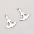 Silver 304 stainless steel yoga pose pendant charms for DIY jewelry making - Ballet Girl Shape / 15x18.3mm / Steel
