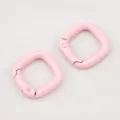 Anello a molla quadrato in lega rosa per portachiavi e gioielli fai da te - Confezione da 10 / Rosa chiaro