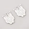 304 stainless steel owl charm pendants for DIY necklace and bracelet jewelry making - Owl Shape / 12x16.3mm / Steel