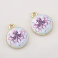 Pendentif pieuvre rétro en alliage pour création de bijoux DIY avec bord doré - Poulpe (DZ4903)