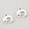 304 stainless steel cute dolphin charms for DIY jewelry making accessories - Slim Dolphin Shape / 10x10mm / Steel