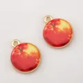 Breloques en alliage avec illustration de pomme rouge pour la création de bijoux DIY - Pomme (DZ4903)