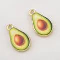 Pendentif en alliage d'avocat peint à la main pour colliers et bijoux DIY créatifs - Avocat (DZ4903)