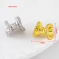 Vergoldete und versilberte Zirkon-Abstandshalter für DIY-Schmuckherstellung - 10x11mm / 1 Stück / 18K-Gold