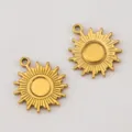 Ciondoli a forma di sole in acciaio inossidabile 304 dorato per gioielli fai da te - Stile a Linee Radianti Dorato
