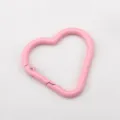 Pink heart-shaped alloy spring clasp carabiner for DIY keychains and bag accessories - 10 Pieces/Pack (4cmx3.8cm) / Pink