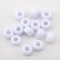 Bulk pack of white acrylic barrel beads with large holes for DIY crafts and jewelry - 50 Pieces/Pack (9mm) / White (CZ4598)
