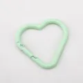 Large mint green heart-shaped alloy spring carabiner clip for DIY keychain and bag hanging - 10 Pieces/Pack (4cmx3.8cm) / Mint Green
