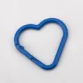 Large blue alloy heart-shaped spring carabiner buckle for DIY keychain and bag charm - 10 Pieces/Pack (4cmx3.8cm) / Sapphire Blue