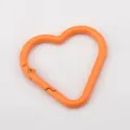 Vibrant orange heart-shaped carabiner spring clasp made of a durable metal alloy - 10 Pieces/Pack (4cmx3.8cm) / Orange