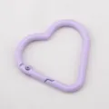 Lavender heart-shaped alloy spring carabiner for DIY keychain and bag charm accessories - 10 Pieces/Pack (4cmx3.8cm) / Light Purple