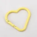 Matte yellow heart-shaped alloy carabiner spring buckle for DIY keychain accessories - 10 Pieces/Pack (4cmx3.8cm) / Light Yellow