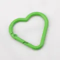 Large vibrant green heart-shaped alloy carabiner spring buckle for DIY keychains - 10 Pieces/Pack (4cmx3.8cm) / Green