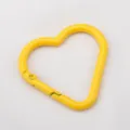Vibrant yellow heart-shaped alloy spring carabiner hook for DIY keychain accessories - 10 Pieces/Pack (4cmx3.8cm) / Yellow