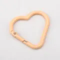 Peach orange heart-shaped alloy carabiner spring hook for DIY keychain accessories - 10 Pieces/Pack (4cmx3.8cm) / Cream Apricot