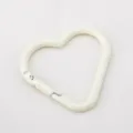 Cream white heart-shaped alloy spring carabiner for DIY keychain jewelry accessories - 10 Pieces/Pack (4cmx3.8cm) / Cream