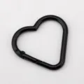 Durable black heart-shaped alloy spring buckle carabiner for DIY keychains and bags - 10 Pieces/Pack (4cmx3.8cm) / Black