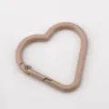 Coffee brown heart-shaped alloy spring carabiner for DIY keychain accessories - 10 Pieces/Pack (4cmx3.8cm) / Milk Coffee