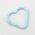 Light blue heart-shaped alloy carabiner spring clasp for DIY keychain craft accessories - 10 Pieces/Pack (4cmx3.8cm) / Light Blue