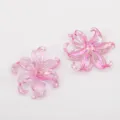Cuentas de flores de iris translúcidas rosas AB para joyería DIY y horquillas de pelo - 20 Piezas/Paquete / Rosa Sakura