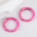 High-quality 25mm pink electroplated alloy round spring gate ring for DIY keychains - 25mm (10 Pieces/Pack) / Rose Pink