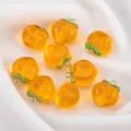 Transparent orange resin peach charms for DIY jewelry making handmade fruit pendants - 10 Pieces/Pack / Orange