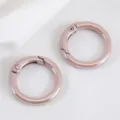 Anillas de resorte redondas de aleación oro rosa de 25mm para DIY y accesorios joyería - 25mm (10 Piezas/Paquete) / Color Té con Leche