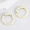 Anillo de resorte redondo de aleación crema iridiscente de 25 mm para joyería y llaveros - 25mm (10 Piezas/Paquete) / Crema