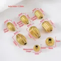 Cuentas espaciadoras doradas de acero inoxidable corrugado en formas de oliva y gota. - Forma de Sandía / 6mm / Dorado