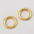 Cierres de resorte de anillo en O de cobre bañados en oro de 18K para joyas y llaveros - Aro Grande / 18mm / Dorado